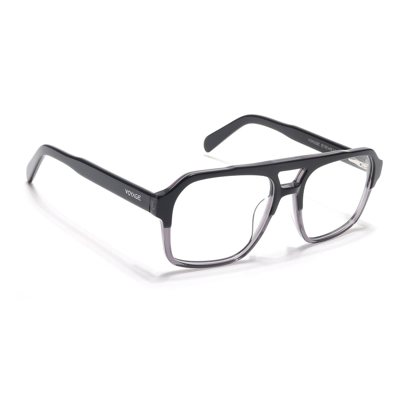 Voyage Glaze  Black & Grey Square Acetate Eyeglasses for Men & Women - SLMG6474-C2