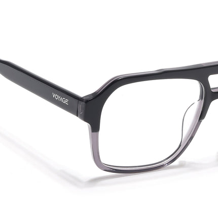 Voyage Glaze  Black & Grey Square Acetate Eyeglasses for Men & Women - SLMG6474-C2