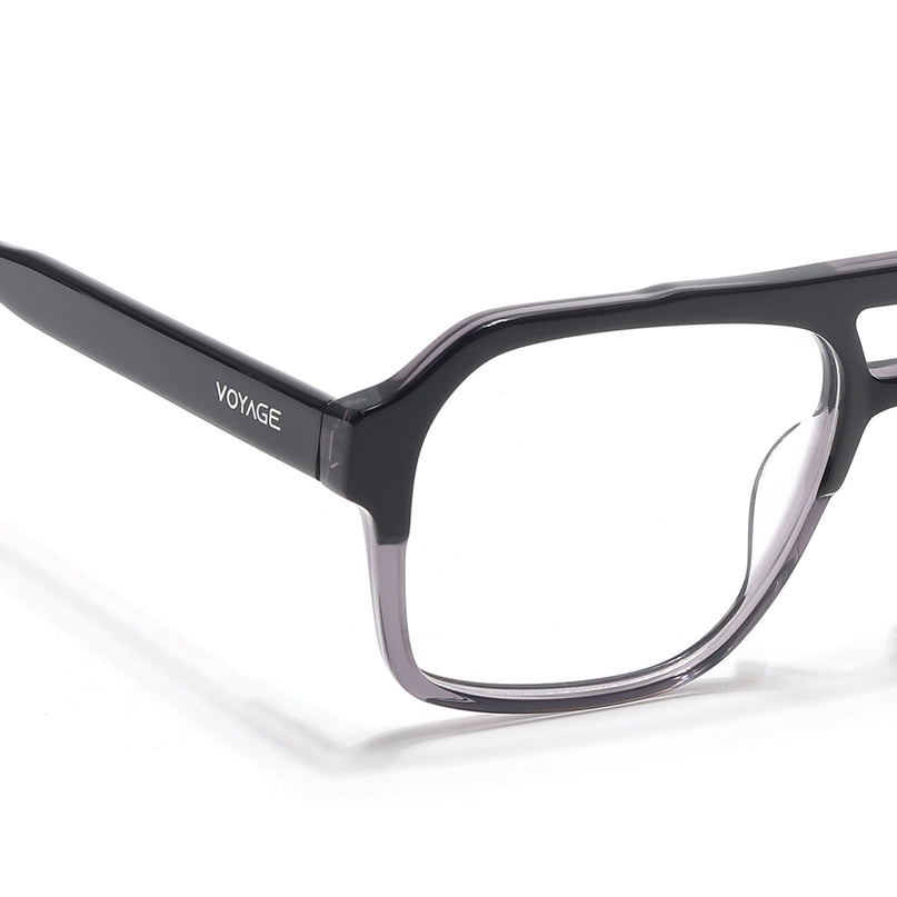 Voyage Glaze  Black & Grey Square Acetate Eyeglasses for Men & Women - SLMG6474-C2