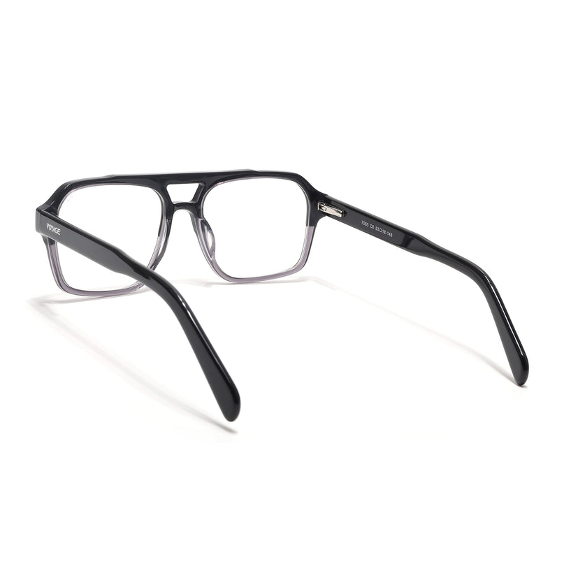 Voyage Glaze  Black & Grey Square Acetate Eyeglasses for Men & Women - SLMG6474-C2