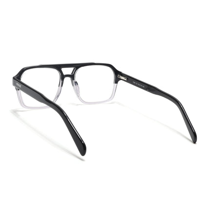 Voyage Glaze Black & Transparent Square Acetate Eyeglasses for Men & Women - SLMG6475-C3