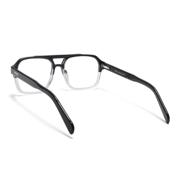 Voyage Glaze Black & Transparent Square Acetate Eyeglasses for Men & Women - SLMG6475-C3