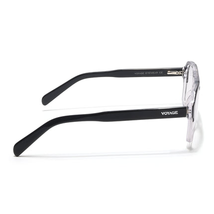 Voyage Glaze Black & Transparent Square Acetate Eyeglasses for Men & Women - SLMG6475-C3