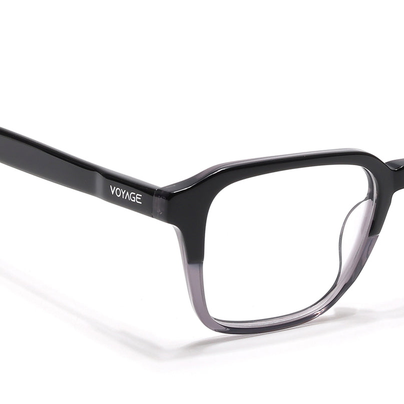 Voyage Select Black & Grey Square Eyeglasses for Men & Women - SLMG6483-C2