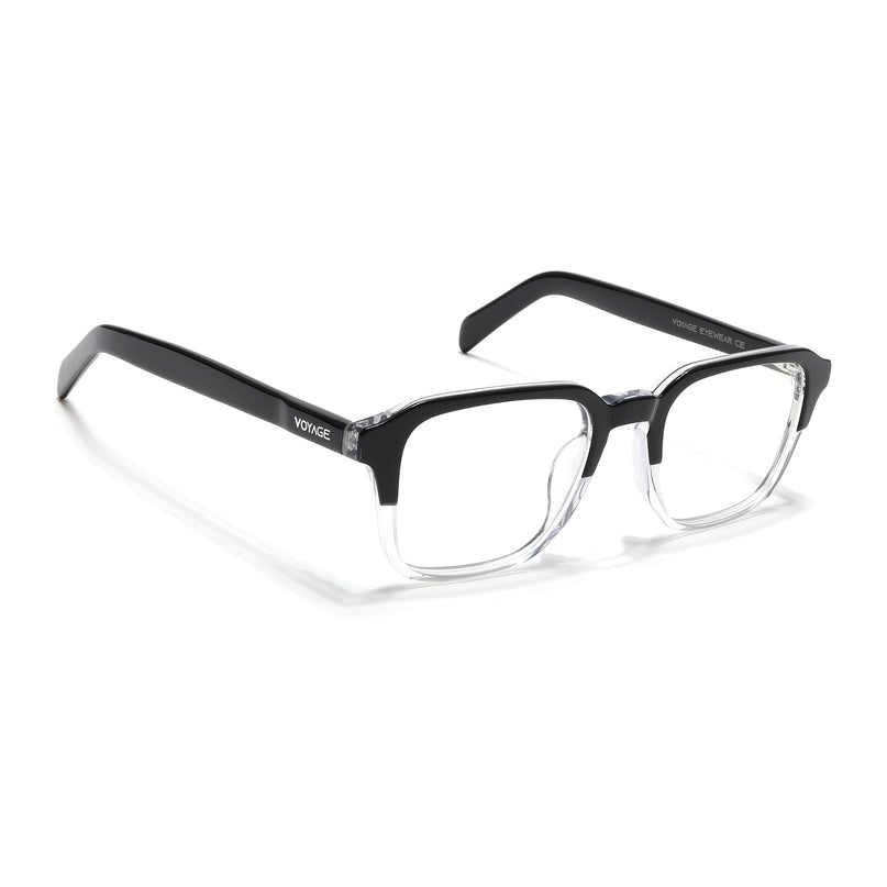 Voyage Select Black & Transparent Square Eyeglasses for Men & Women - SLMG6484-C3