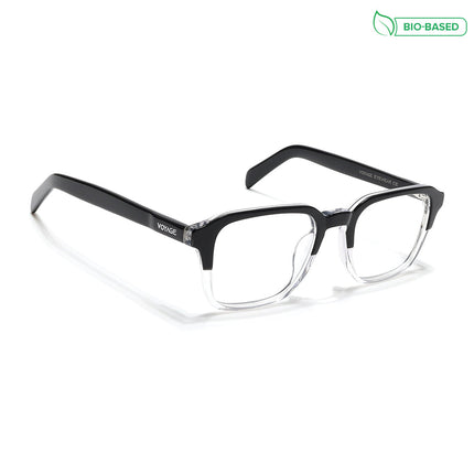 Voyage Select Black & Transparent Square Eyeglasses for Men & Women - SLMG6484-C3