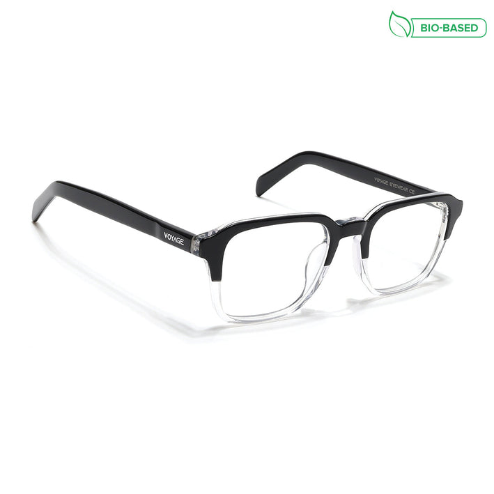 Voyage Select Black & Transparent Square Eyeglasses for Men & Women - SLMG6484-C3