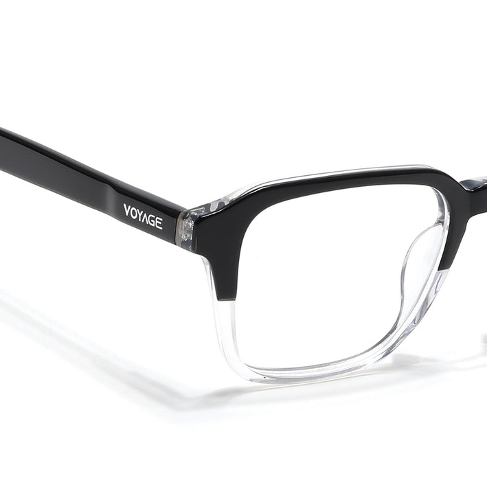 Voyage Select Black & Transparent Square Eyeglasses for Men & Women - SLMG6484-C3