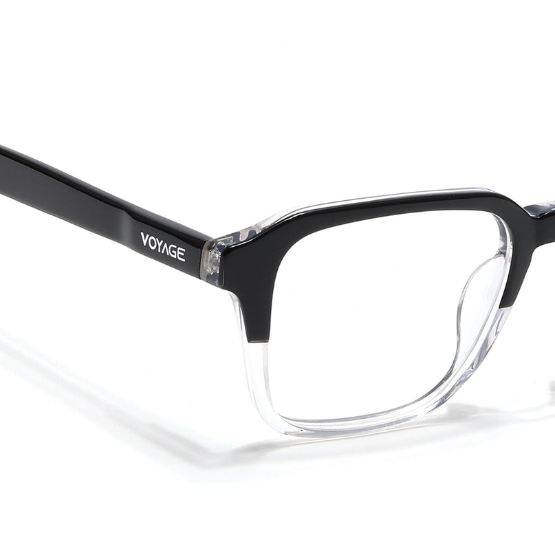Voyage Select Black & Transparent Square Eyeglasses for Men & Women - SLMG6484-C3