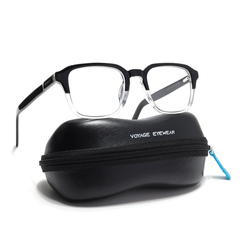 Voyage Select Black & Transparent Square Eyeglasses for Men & Women - SLMG6484-C3