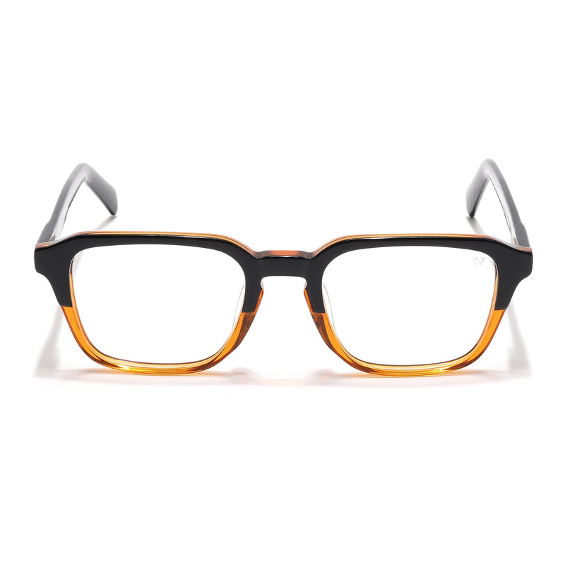 Voyage Select Black & Brown Square Eyeglasses for Men & Women - SLMG6485-C4