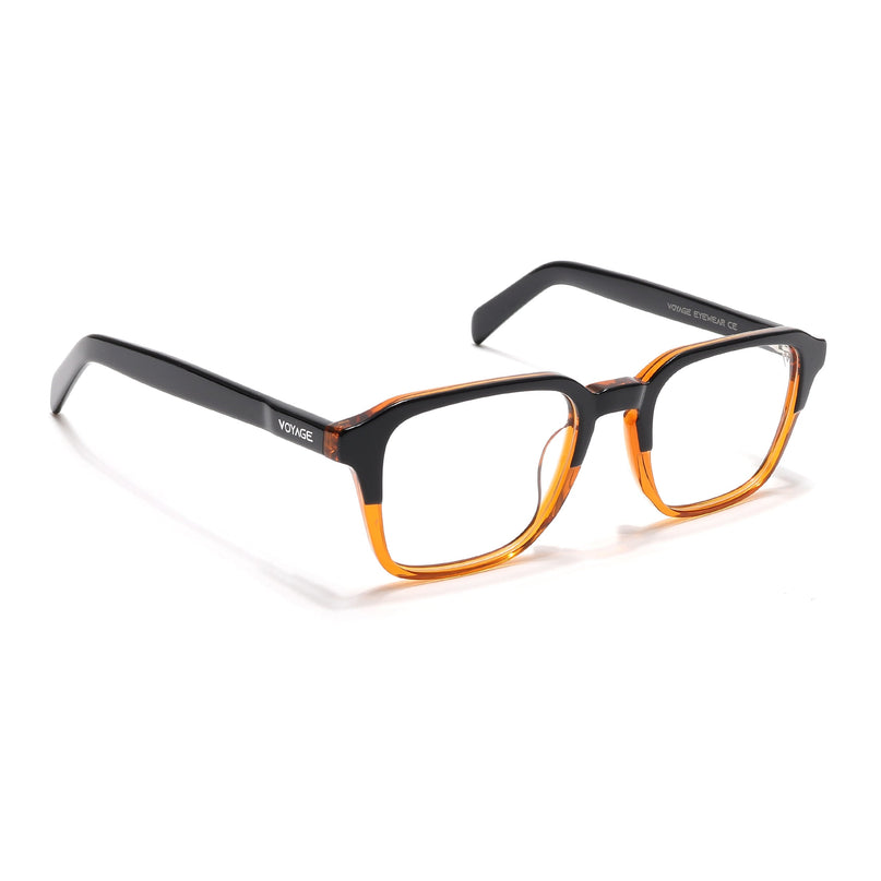 Voyage Select Black & Brown Square Eyeglasses for Men & Women - SLMG6485-C4