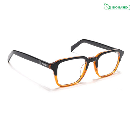 Voyage Select Black & Brown Square Eyeglasses for Men & Women - SLMG6485-C4