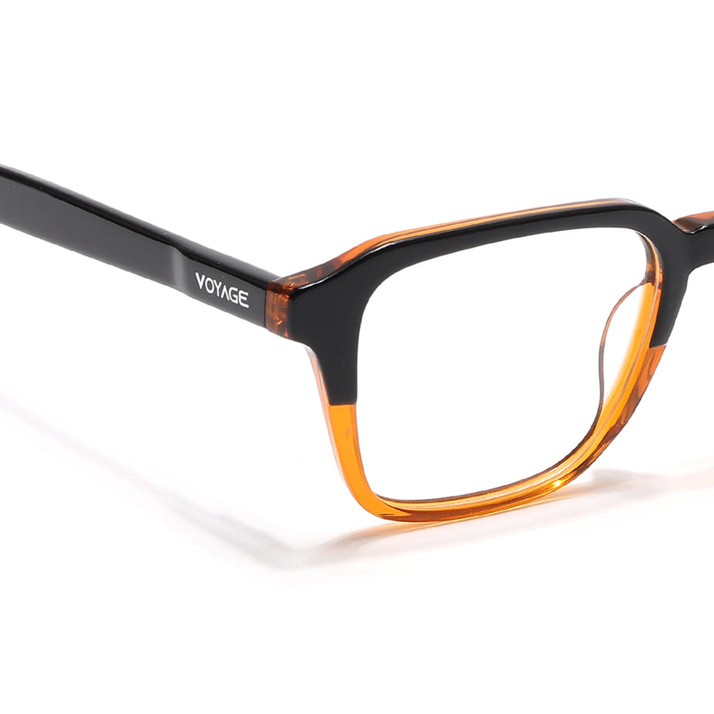Voyage Select Black & Brown Square Eyeglasses for Men & Women - SLMG6485-C4