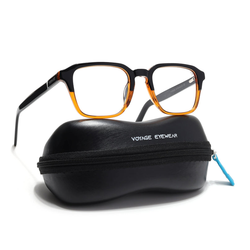 Voyage Select Black & Brown Square Eyeglasses for Men & Women - SLMG6485-C4