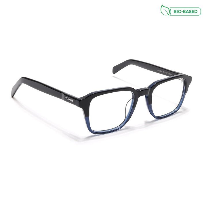 Voyage Select Black & Blue Square Eyeglasses for Men & Women - SLMG6486-C5