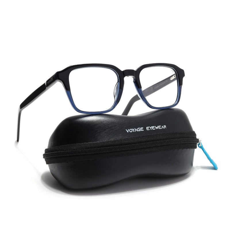 Voyage Select Black & Blue Square Eyeglasses for Men & Women - SLMG6486-C5
