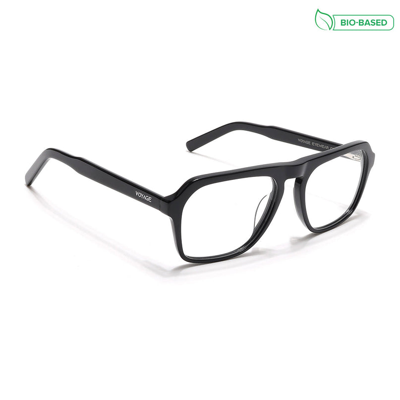 Voyage Select Shine Black Square Eyeglasses for Men & Women - SLMG6487-C1