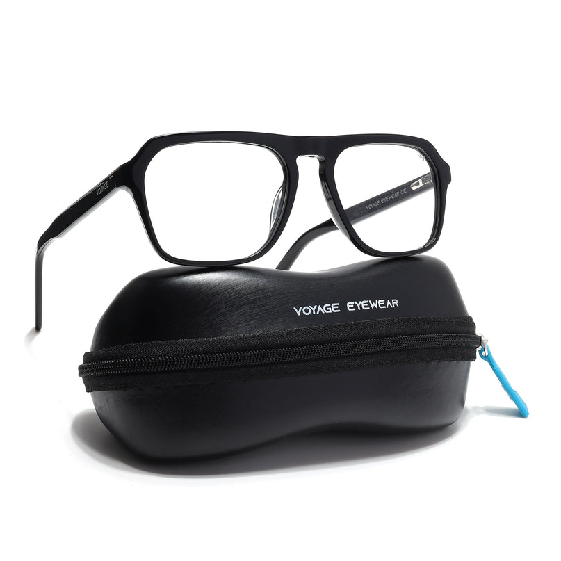Voyage Select Shine Black Square Eyeglasses for Men & Women - SLMG6487-C1