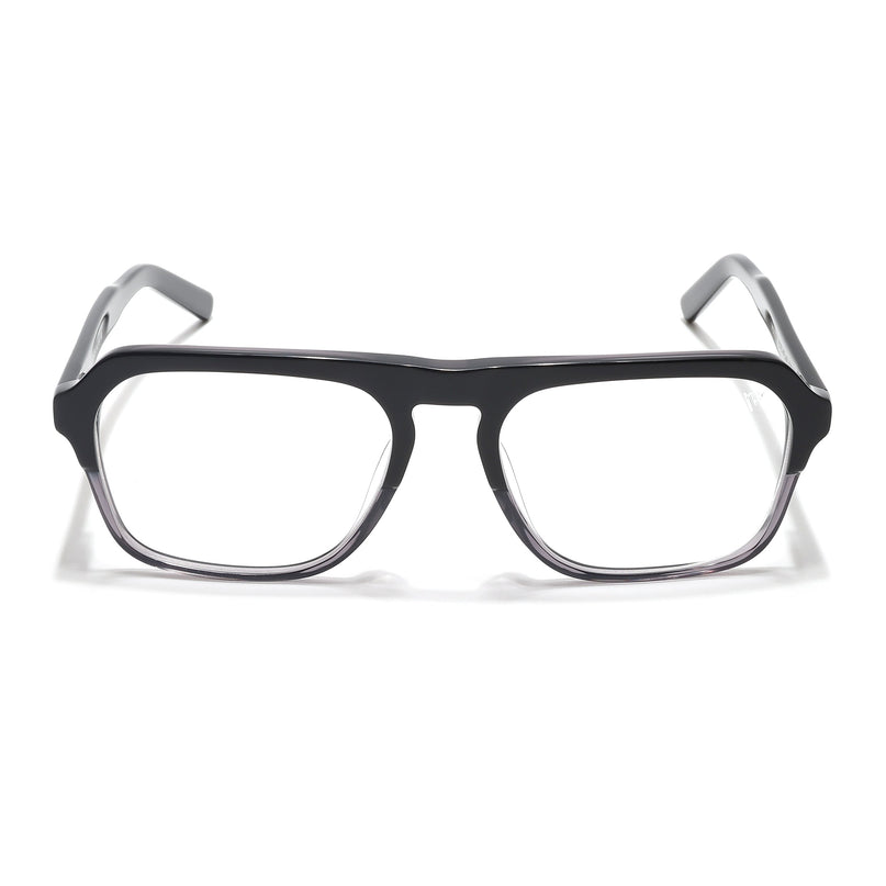 Voyage Select Black & Grey Square Eyeglasses for Men & Women - SLMG6488-C2