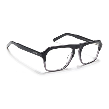Voyage Select Black & Grey Square Eyeglasses for Men & Women - SLMG6488-C2