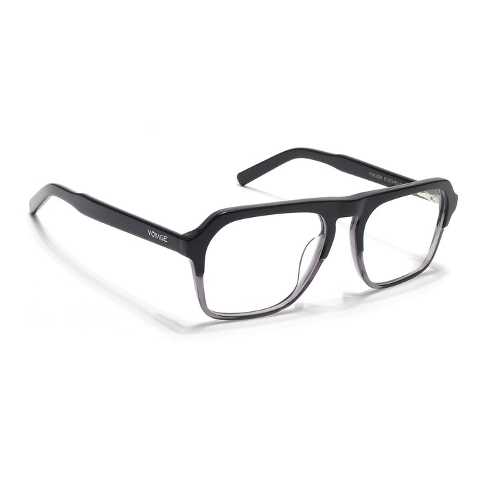 Voyage Select Black & Grey Square Eyeglasses for Men & Women - SLMG6488-C2