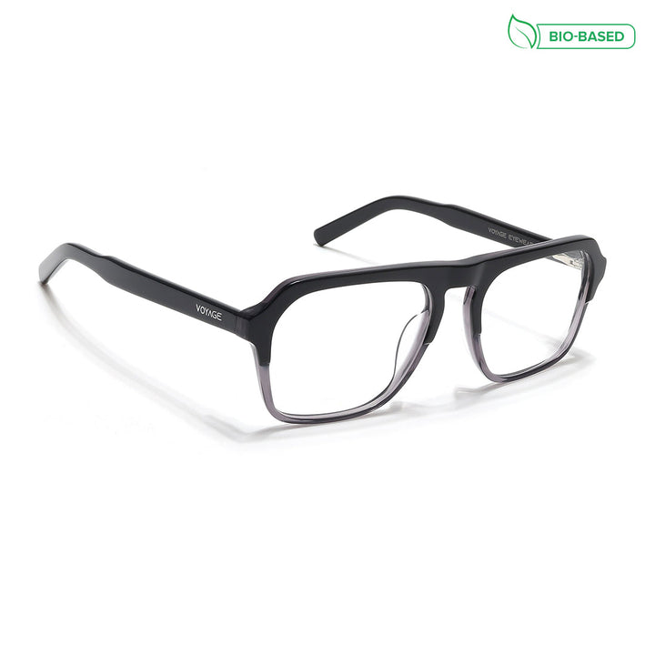 Voyage Select Black & Grey Square Eyeglasses for Men & Women - SLMG6488-C2