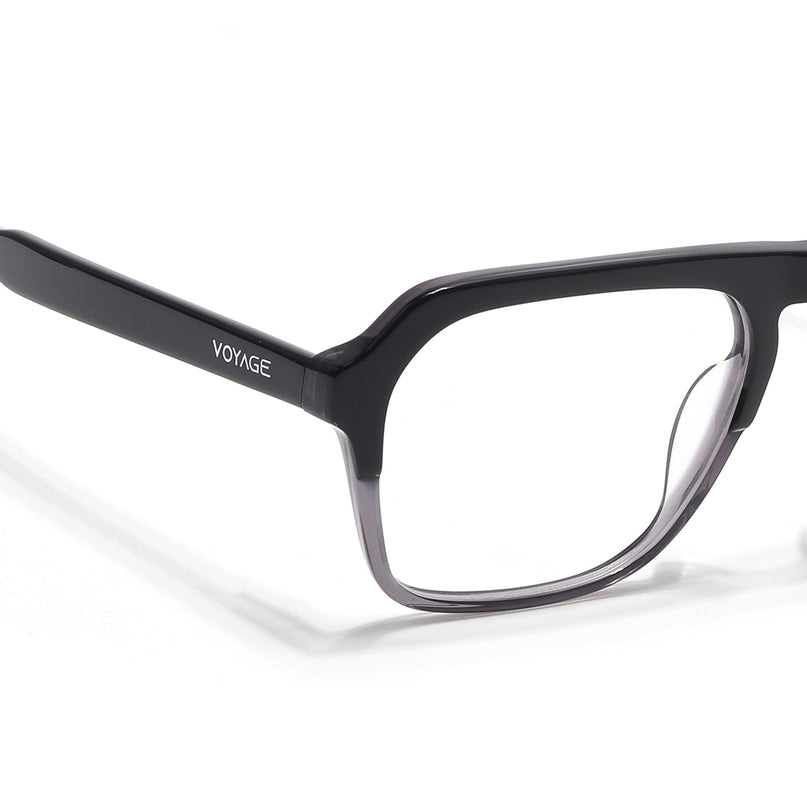 Voyage Select Black & Grey Square Eyeglasses for Men & Women - SLMG6488-C2