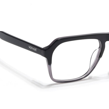 Voyage Select Black & Grey Square Eyeglasses for Men & Women - SLMG6488-C2