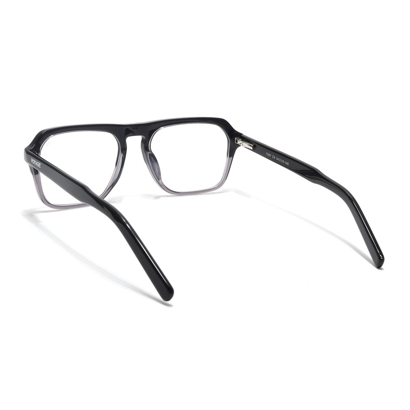 Voyage Select Black & Grey Square Eyeglasses for Men & Women - SLMG6488-C2