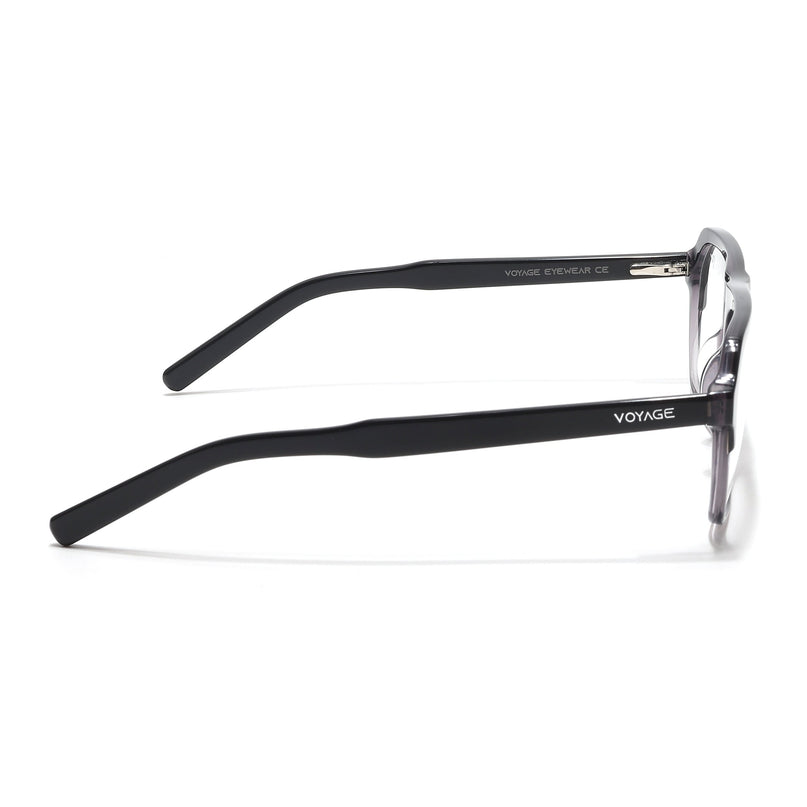 Voyage Select Black & Grey Square Eyeglasses for Men & Women - SLMG6488-C2