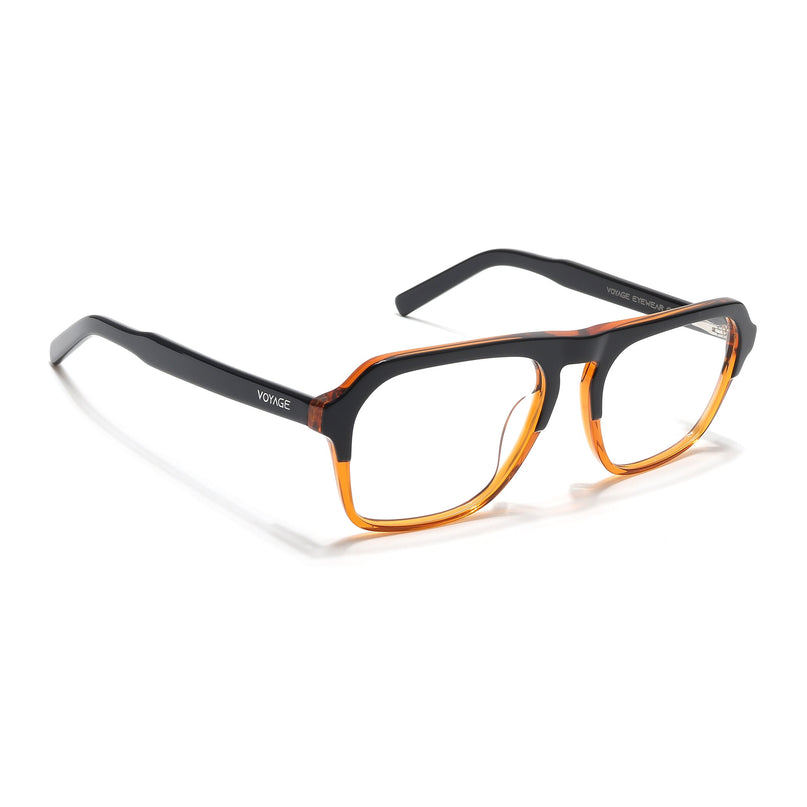 Voyage Select Black & Brown Square Eyeglasses for Men & Women - SLMG6489-C3