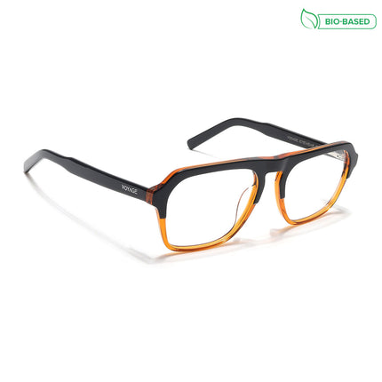Voyage Select Black & Brown Square Eyeglasses for Men & Women - SLMG6489-C3