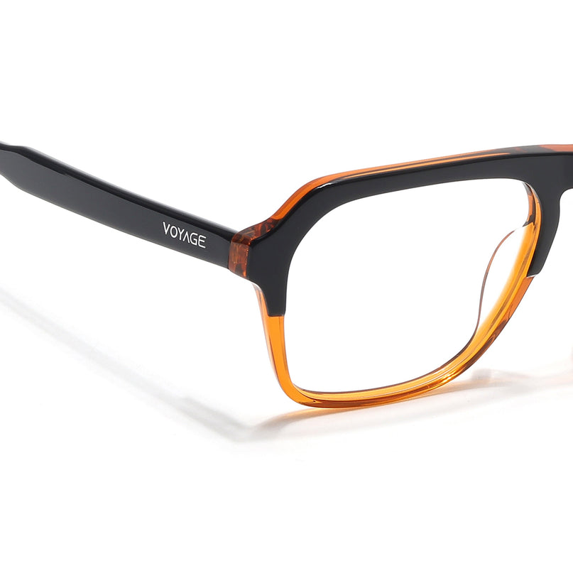 Voyage Select Black & Brown Square Eyeglasses for Men & Women - SLMG6489-C3