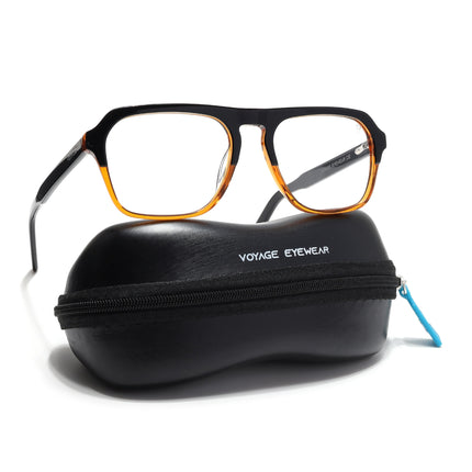 Voyage Select Black & Brown Square Eyeglasses for Men & Women - SLMG6489-C3