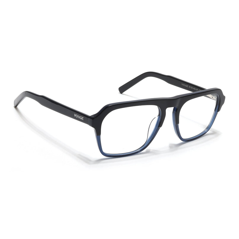 Voyage Select Black & Blue Square Eyeglasses for Men & Women - SLMG6490-C4
