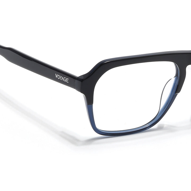 Voyage Select Black & Blue Square Eyeglasses for Men & Women - SLMG6490-C4