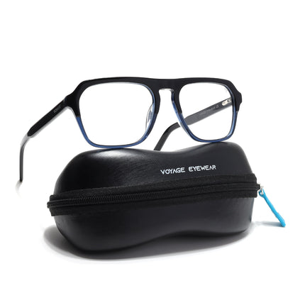 Voyage Select Black & Blue Square Eyeglasses for Men & Women - SLMG6490-C4