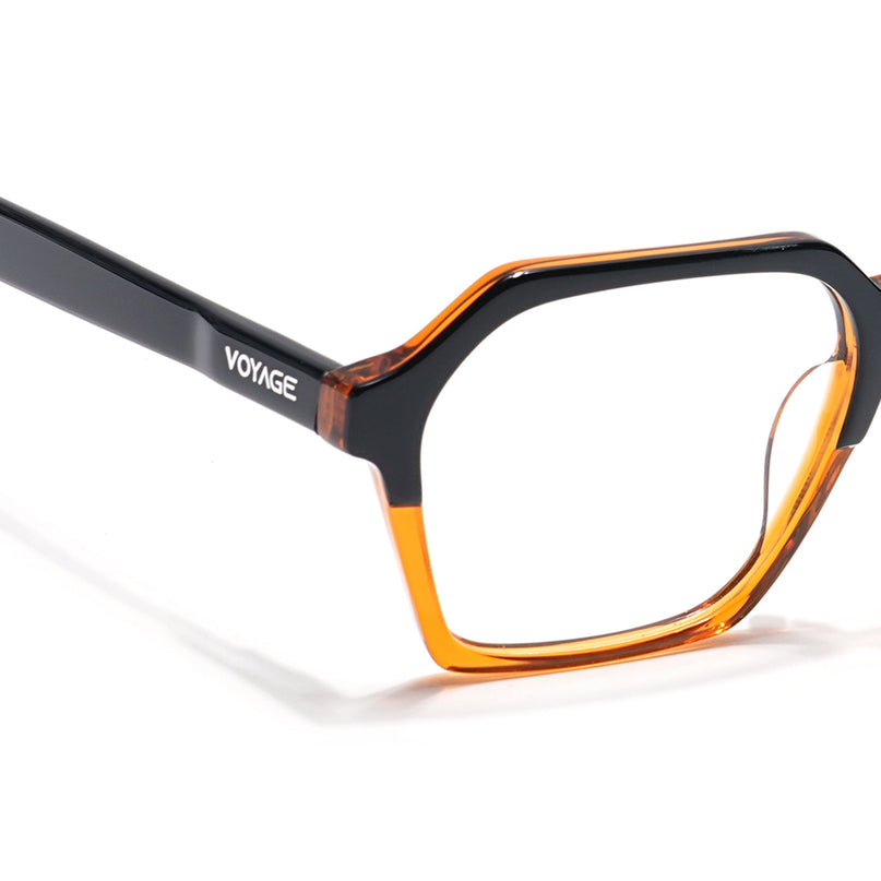 Voyage Visionary Black & Brown Square Eyeglasses for Men & Women - SLMG6411-C1