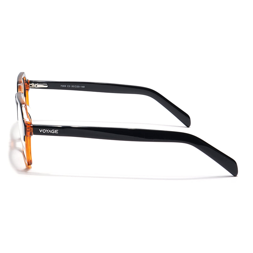 Voyage Visionary Black & Brown Square Eyeglasses for Men & Women - SLMG6411-C1