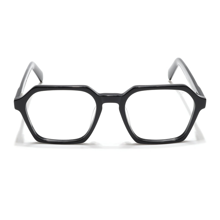 Voyage Glaze Shine Black Square Acetate Eyeglasses for Men & Women - SLMG6491-C1