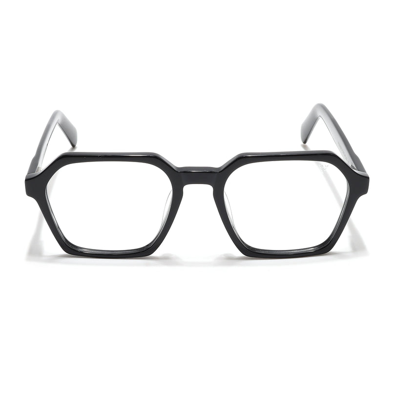 Voyage Glaze Shine Black Square Acetate Eyeglasses for Men & Women - SLMG6491-C1
