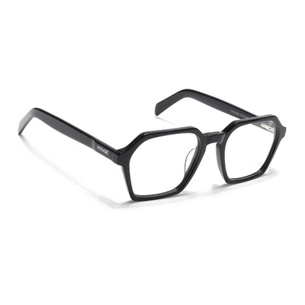 Voyage Glaze Shine Black Square Acetate Eyeglasses for Men & Women - SLMG6491-C1