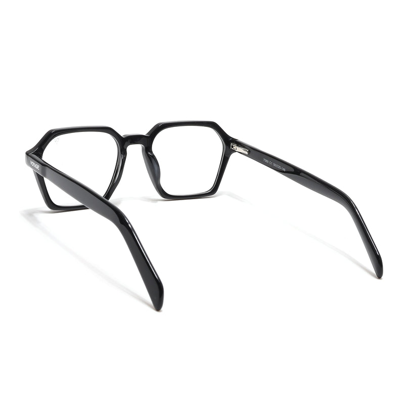 Voyage Glaze Shine Black Square Acetate Eyeglasses for Men & Women - SLMG6491-C1