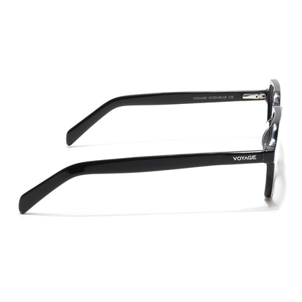 Voyage Glaze Shine Black Square Acetate Eyeglasses for Men & Women - SLMG6491-C1