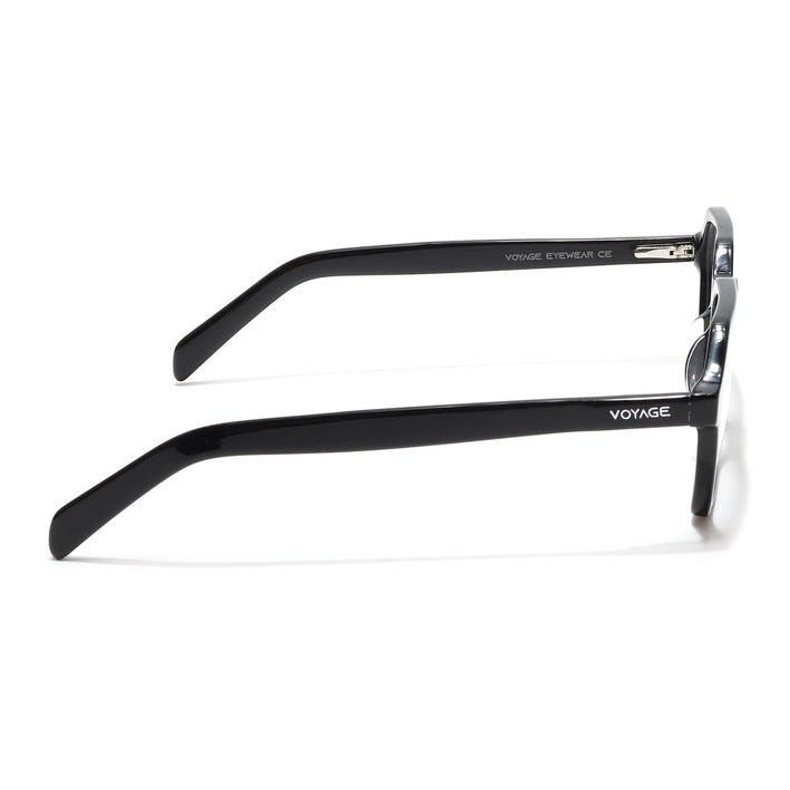 Voyage Glaze Shine Black Square Acetate Eyeglasses for Men & Women - SLMG6491-C1