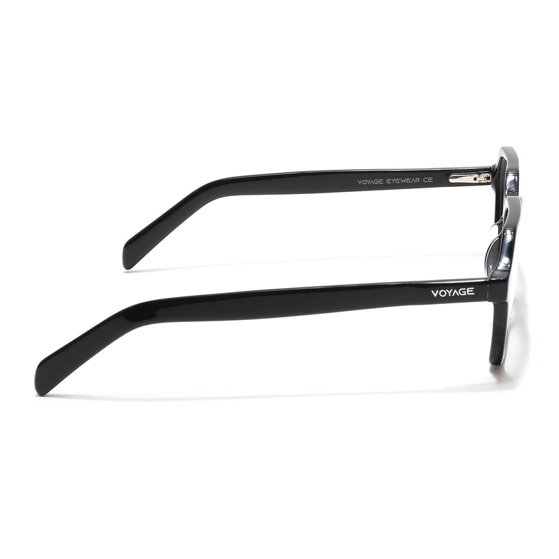 Voyage Glaze Shine Black Square Acetate Eyeglasses for Men & Women - SLMG6491-C1
