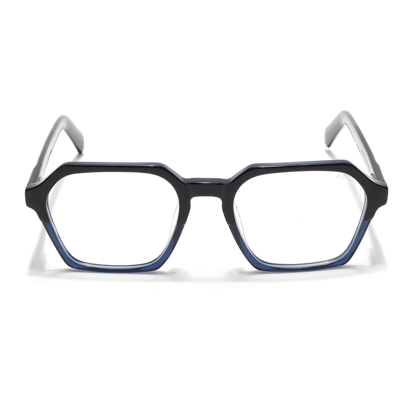 Voyage Glaze Black & Blue Square Acetate Eyeglasses for Men & Women - SLMG6493-C3