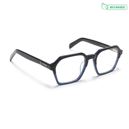 Voyage Glaze Black & Blue Square Acetate Eyeglasses for Men & Women - SLMG6493-C3