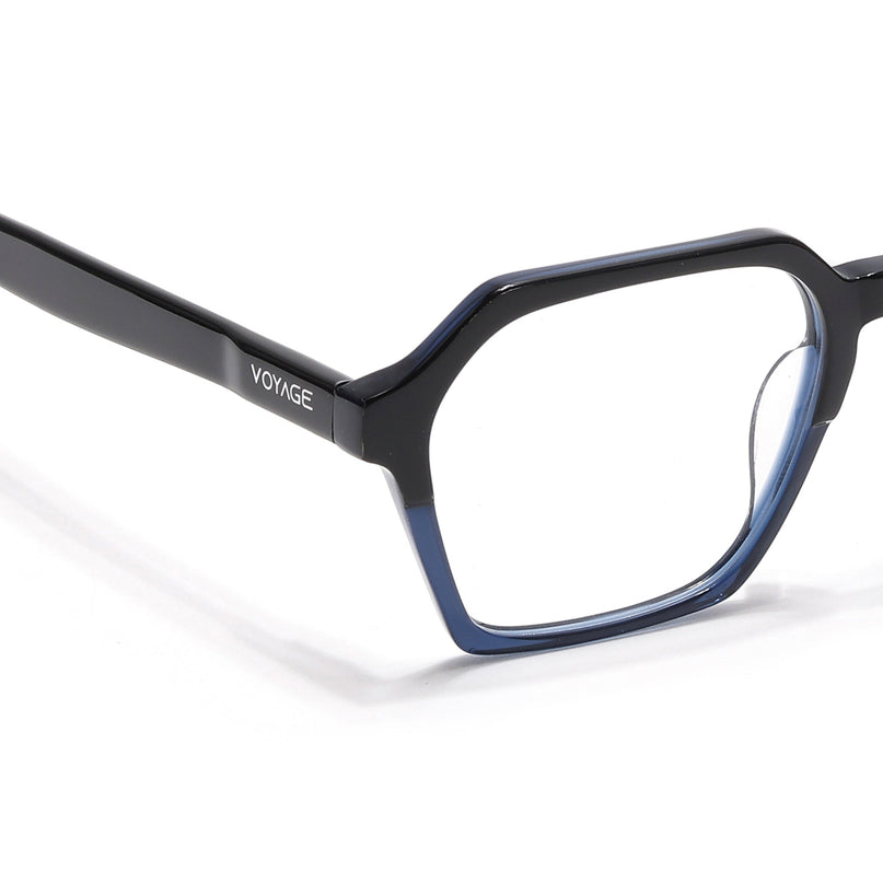 Voyage Glaze Black & Blue Square Acetate Eyeglasses for Men & Women - SLMG6493-C3